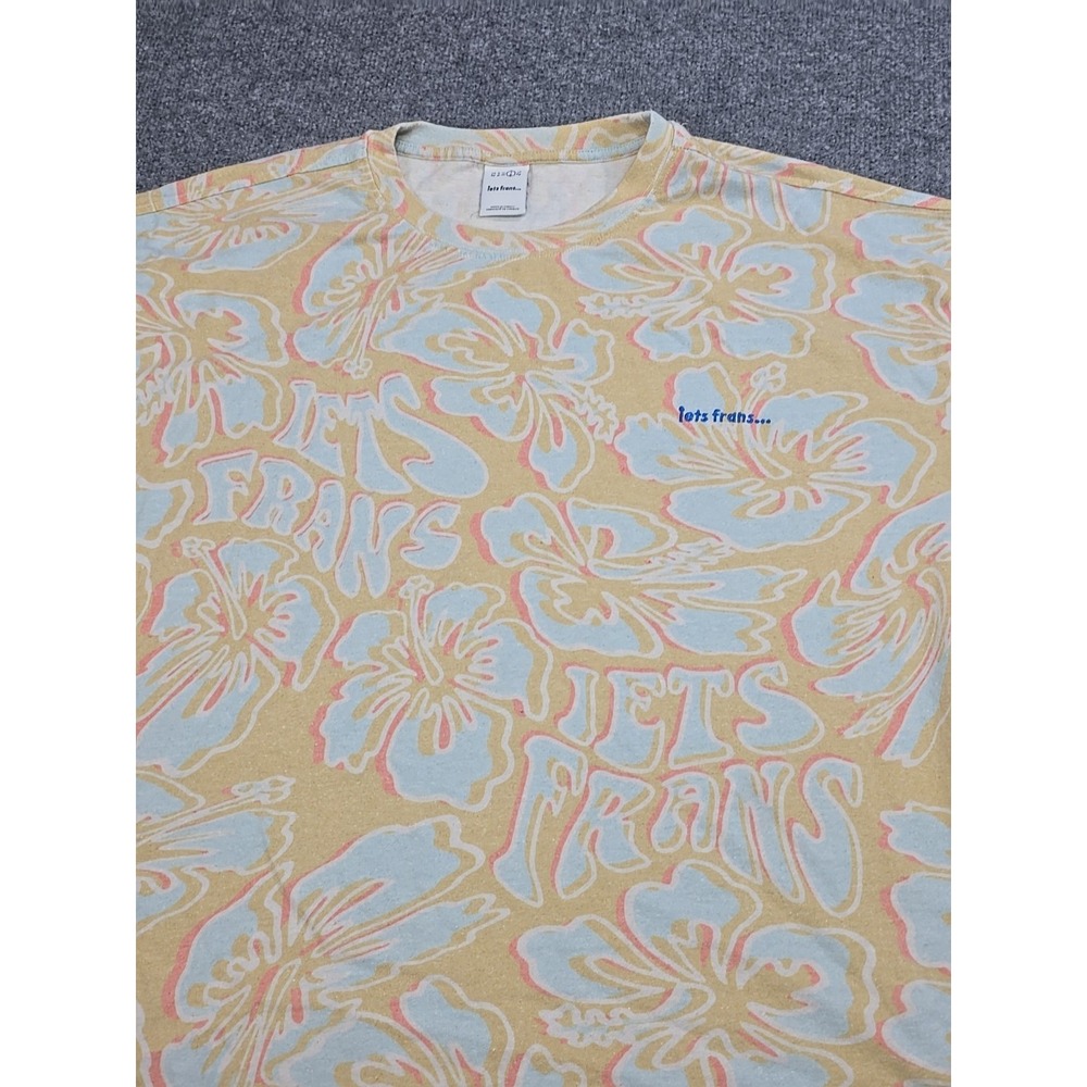 Mens Tee Shirt Large Lets Frans... All Over Print Hippie Boho